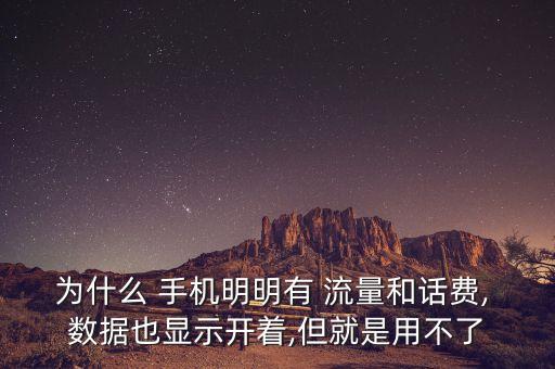 為什么 手機明明有 流量和話費, 數(shù)據(jù)也顯示開著,但就是用不了