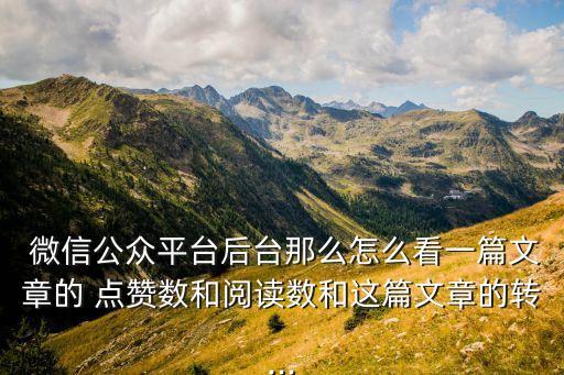  微信公眾平臺(tái)后臺(tái)那么怎么看一篇文章的 點(diǎn)贊數(shù)和閱讀數(shù)和這篇文章的轉(zhuǎn)...