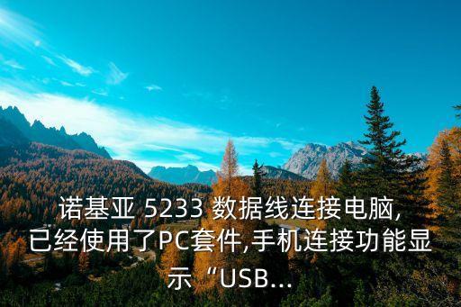 諾基亞 5233 數(shù)據(jù)線連接電腦,已經(jīng)使用了PC套件,手機(jī)連接功能顯示“USB...