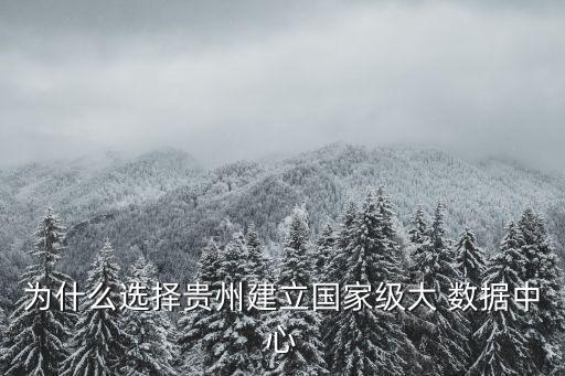 為什么選擇貴州建立國家級大 數(shù)據(jù)中心