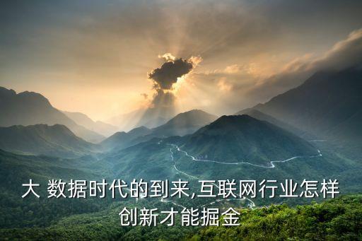 大 數據時代的到來,互聯網行業(yè)怎樣創(chuàng)新才能掘金