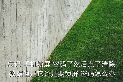 忘記 手機(jī)鎖屏 密碼了然后點(diǎn)了清除 數(shù)據(jù)但是它還是要鎖屏 密碼怎么辦