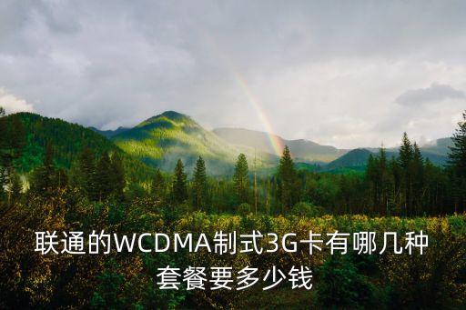 聯(lián)通的WCDMA制式3G卡有哪幾種 套餐要多少錢