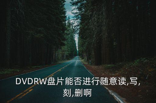 DVDRW盤(pán)片能否進(jìn)行隨意讀,寫(xiě),刻,刪啊