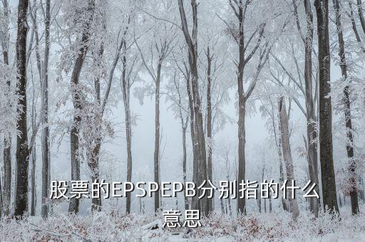  股票的EPSPEPB分別指的什么意思