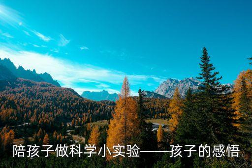 陪孩子做科學小實驗——孩子的感悟