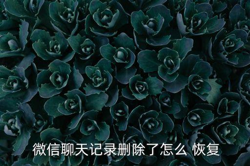  微信聊天記錄刪除了怎么 恢復(fù)
