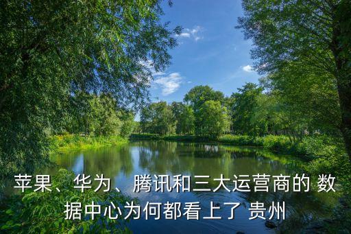 蘋(píng)果、華為、騰訊和三大運(yùn)營(yíng)商的 數(shù)據(jù)中心為何都看上了 貴州