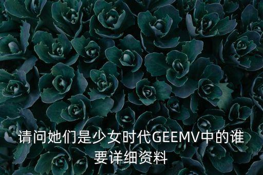 請問她們是少女時代GEEMV中的誰要詳細資料