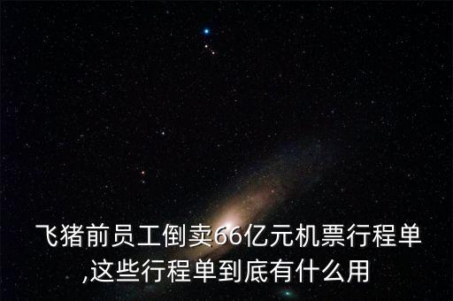  飛豬前員工倒賣66億元機(jī)票行程單,這些行程單到底有什么用