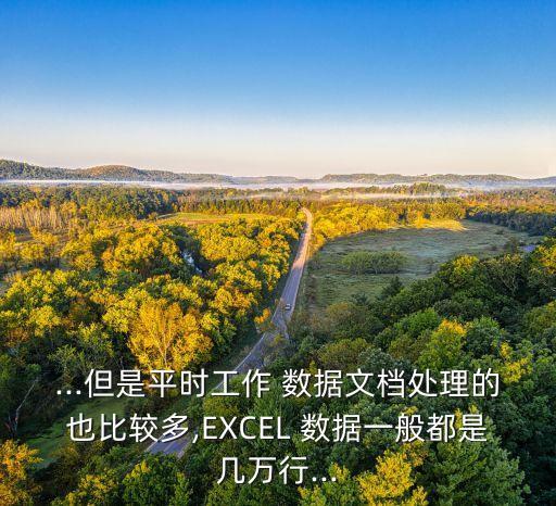 ...但是平時工作 數(shù)據(jù)文檔處理的也比較多,EXCEL 數(shù)據(jù)一般都是幾萬行...