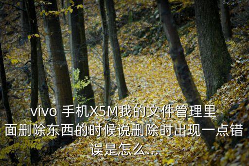 vivo 手機(jī)X5M我的文件管理里面刪除東西的時(shí)候說(shuō)刪除時(shí)出現(xiàn)一點(diǎn)錯(cuò)誤是怎么...