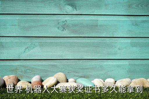 世界 機器人大賽獲獎證書多久能拿到