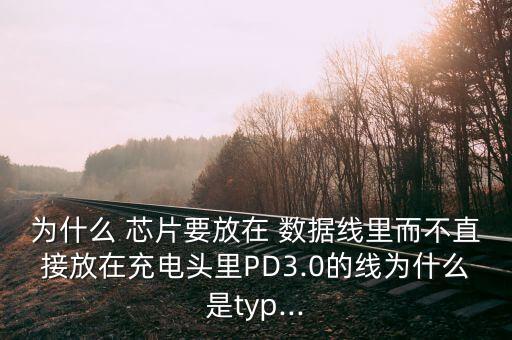 為什么 芯片要放在 數據線里而不直接放在充電頭里PD3.0的線為什么是typ...