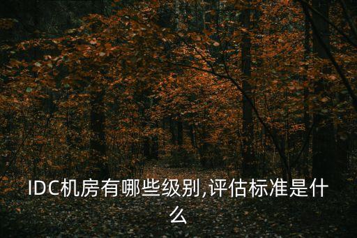 IDC機(jī)房有哪些級(jí)別,評(píng)估標(biāo)準(zhǔn)是什么