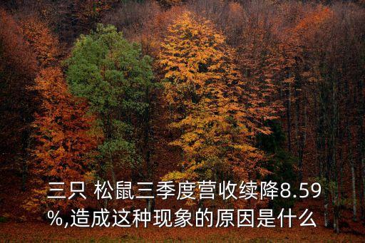  三只 松鼠三季度營收續(xù)降8.59%,造成這種現(xiàn)象的原因是什么