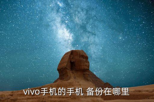 vivo手機的手機 備份在哪里