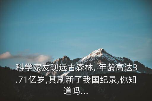  科學(xué)家發(fā)現(xiàn)遠(yuǎn)古森林, 年齡高達(dá)3.71億歲,其刷新了我國紀(jì)錄,你知道嗎...
