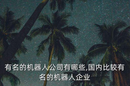 國內(nèi)有名的機(jī)器人公司有哪些,國內(nèi)比較有名的機(jī)器人企業(yè)