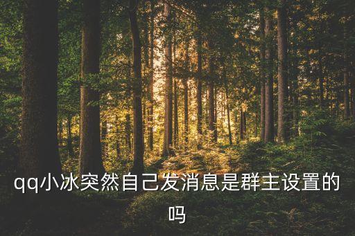 qq小冰突然自己發(fā)消息是群主設(shè)置的嗎