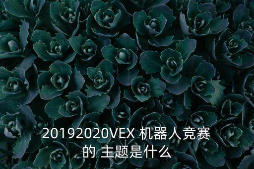 20192020VEX 機(jī)器人競(jìng)賽的 主題是什么