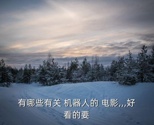 有哪些有關 機器人的 電影,,,好看的要