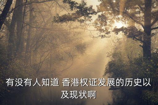 有沒有人知道 香港權(quán)證發(fā)展的歷史以及現(xiàn)狀啊