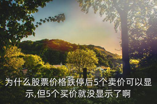 為什么股票價格跌停后5個賣價可以顯示,但5個買價就沒顯示了啊