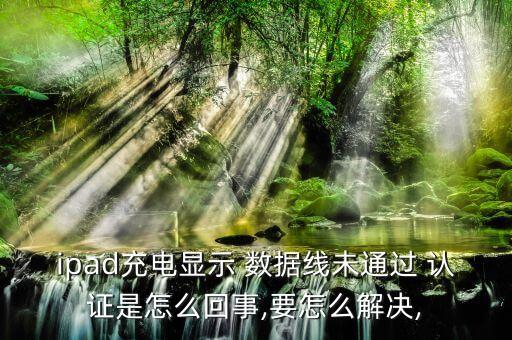 ipad充電顯示 數(shù)據(jù)線未通過 認證是怎么回事,要怎么解決,