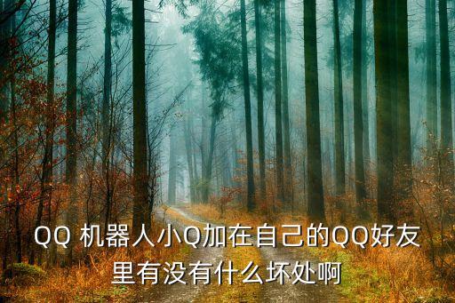 QQ 機器人小Q加在自己的QQ好友里有沒有什么壞處啊