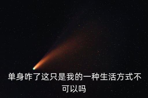  單身咋了這只是我的一種生活方式不可以嗎