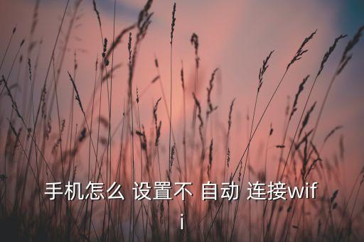 手機怎么 設置不 自動 連接wifi
