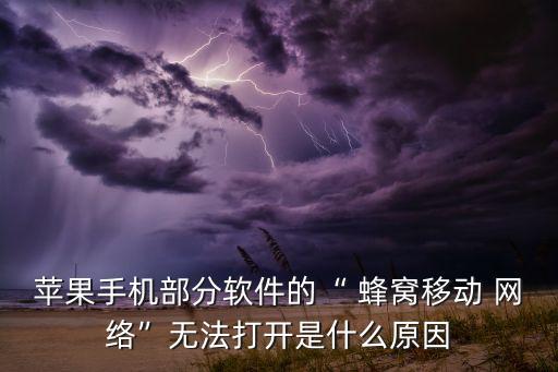 蘋果手機(jī)部分軟件的“ 蜂窩移動(dòng) 網(wǎng)絡(luò)”無法打開是什么原因