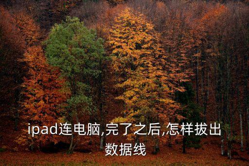 ipad連電腦,完了之后,怎樣拔出 數(shù)據(jù)線
