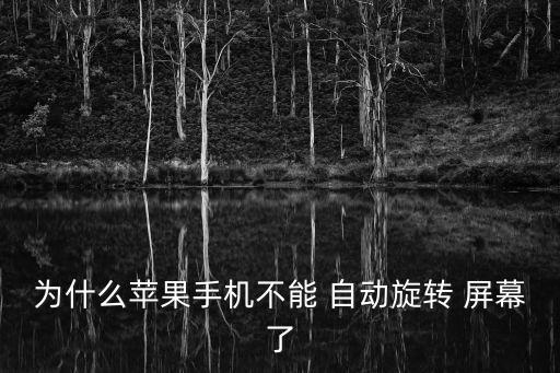為什么蘋果手機(jī)不能 自動(dòng)旋轉(zhuǎn) 屏幕了