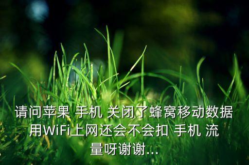請問蘋果 手機 關(guān)閉了蜂窩移動數(shù)據(jù)用WiFi上網(wǎng)還會不會扣 手機 流量呀謝謝...