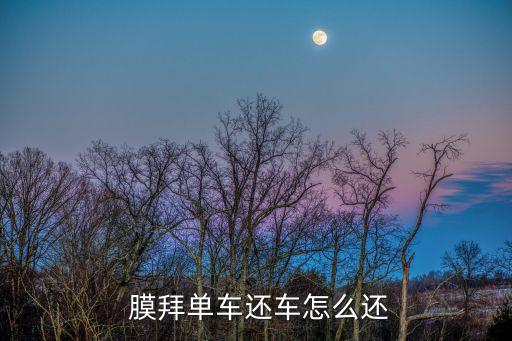  膜拜單車還車怎么還
