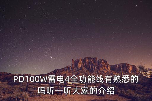 PD100W雷電4全功能線有熟悉的嗎聽一聽大家的介紹