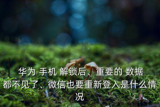 華為 手機(jī) 解鎖后、重要的 數(shù)據(jù)都不見了、微信也要重新登入是什么情況