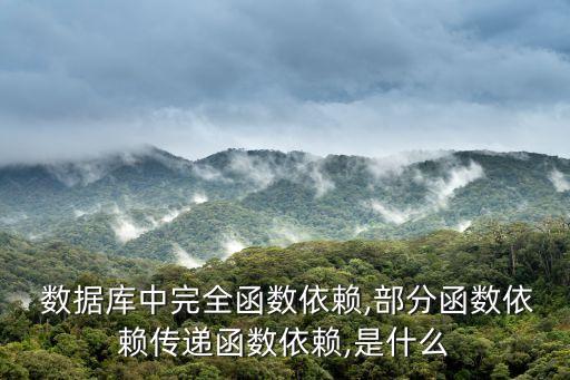  數(shù)據(jù)庫中完全函數(shù)依賴,部分函數(shù)依賴傳遞函數(shù)依賴,是什么