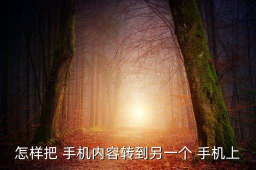 怎樣把 手機內(nèi)容轉(zhuǎn)到另一個 手機上