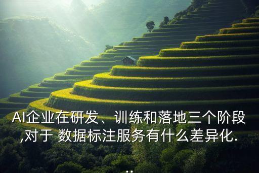 AI企業(yè)在研發(fā)、訓(xùn)練和落地三個階段,對于 數(shù)據(jù)標(biāo)注服務(wù)有什么差異化...