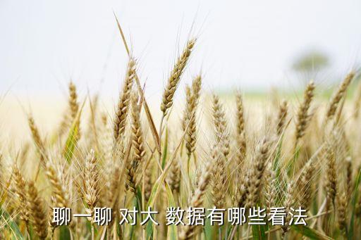 聊一聊 對大 數(shù)據(jù)有哪些看法