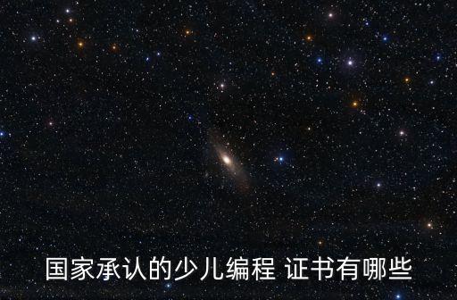 國家承認的少兒編程 證書有哪些