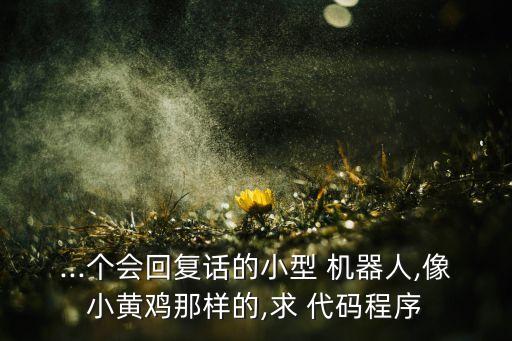 ...個會回復話的小型 機器人,像小黃雞那樣的,求 代碼程序