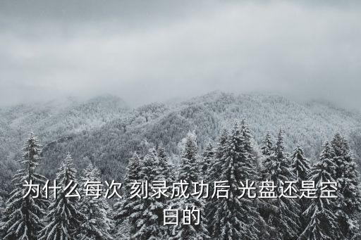 為什么每次 刻錄成功后 光盤還是空白的