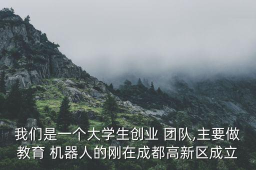 我們是一個(gè)大學(xué)生創(chuàng)業(yè) 團(tuán)隊(duì),主要做教育 機(jī)器人的剛在成都高新區(qū)成立