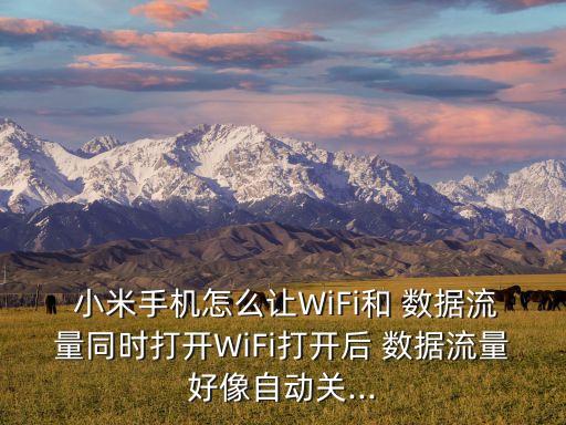  小米手機怎么讓WiFi和 數(shù)據(jù)流量同時打開WiFi打開后 數(shù)據(jù)流量好像自動關...