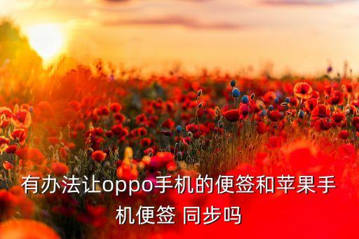 有辦法讓oppo手機的便簽和蘋果手機便簽 同步嗎