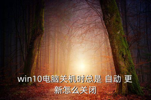win10電腦關機時總是 自動 更新怎么關閉